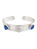 Handmade Shiva shell and sea glass bangle featuring natural coastal-inspired detailing.
