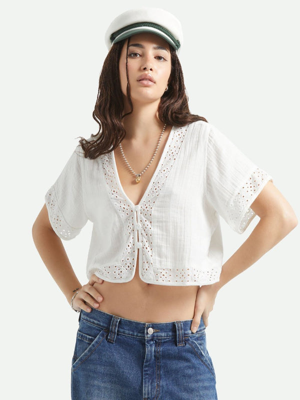 BRIXTON WOMENS SEASIDE EYELET TOP