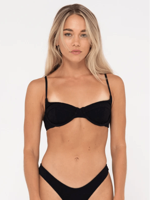 RUSTY SANDALWOOD BALCONETTE BIKINI TOP