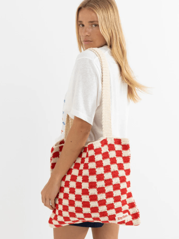 RHYTHM LOLA CHECK CROCHET TOTE BAG
