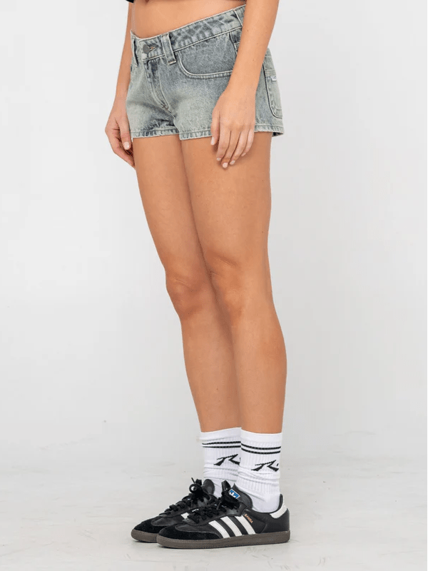 RUSTY DIRTY LEMMY MICRO MINI DENIM SHORT