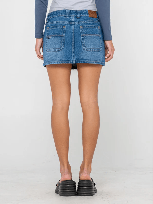 RUSTY MAVERICKS LOW RISE DENIM MINI SKIRT