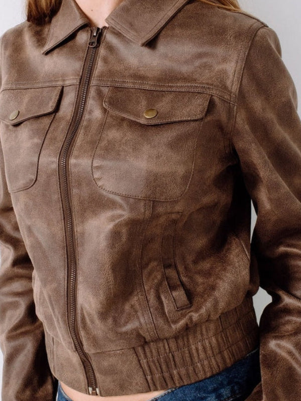 RUSTY ALLY-WAY FAUX LEATHER JACKET