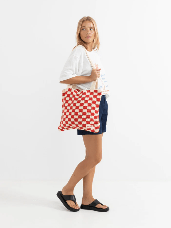 RHYTHM LOLA CHECK CROCHET TOTE BAG