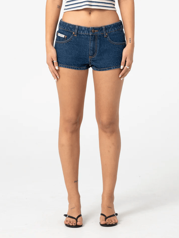 RUSTY DIRTY LEMMY MICRO MINI DENIM SHORT