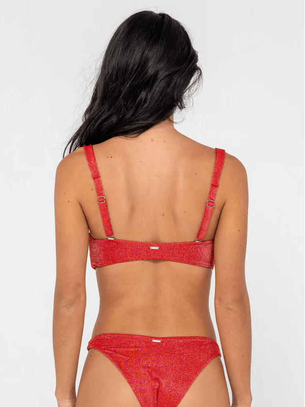 RUSTY SHIMMY BRALETTE BIKINI TOP
