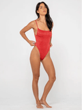 RUSTY SHIMMY LOW BACK ONE PIECE SWIMSUIT