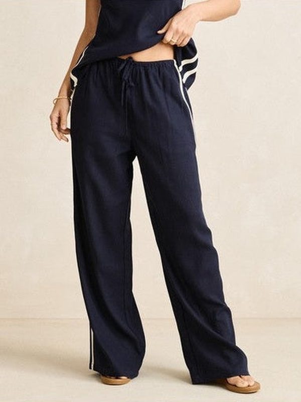 RHYTHM CONTRAST LINEN TRACK PANT