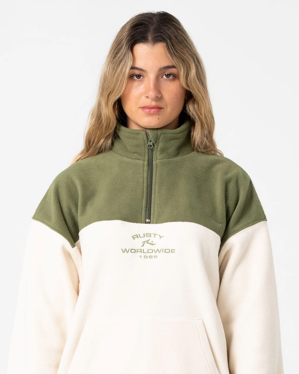 RUSTY CENTRAL DIVISION QUARTER ZIP POLAR FLEECE