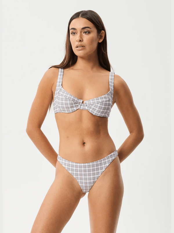 AFENDS DREW CHECK BIKINI TOP