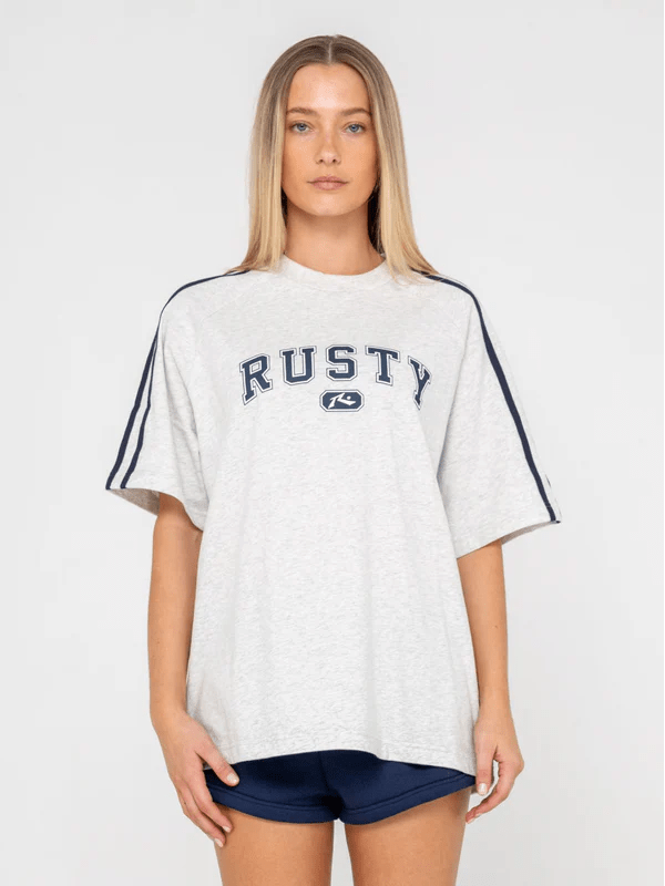 RUSTY ALL SAINT COLLEGIATE OG OVERSIZED TEE