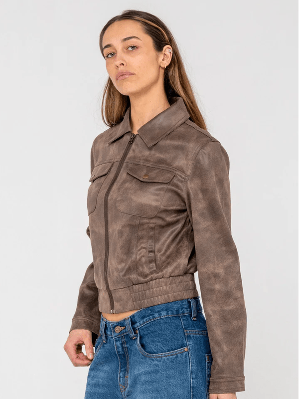 RUSTY ALLY-WAY FAUX LEATHER JACKET