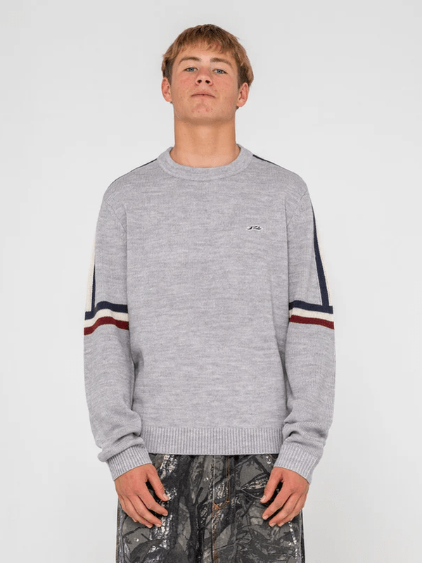 RUSTY MORITZ 2.0 GRAFFITI R CREW KNIT SWEATER