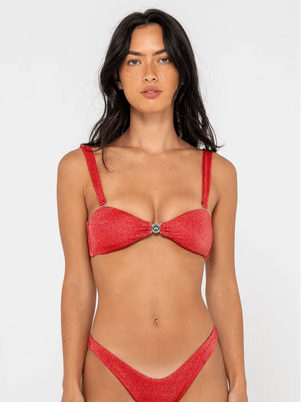 RUSTY SHIMMY BRALETTE BIKINI TOP