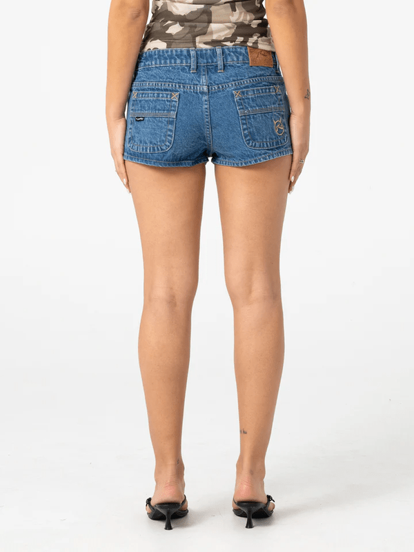 RUSTY DIRTY LEMMY MICRO MINI DENIM SHORT