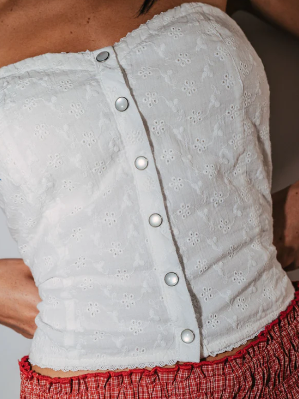 RUSTY MANDY BUTTON UP TOP