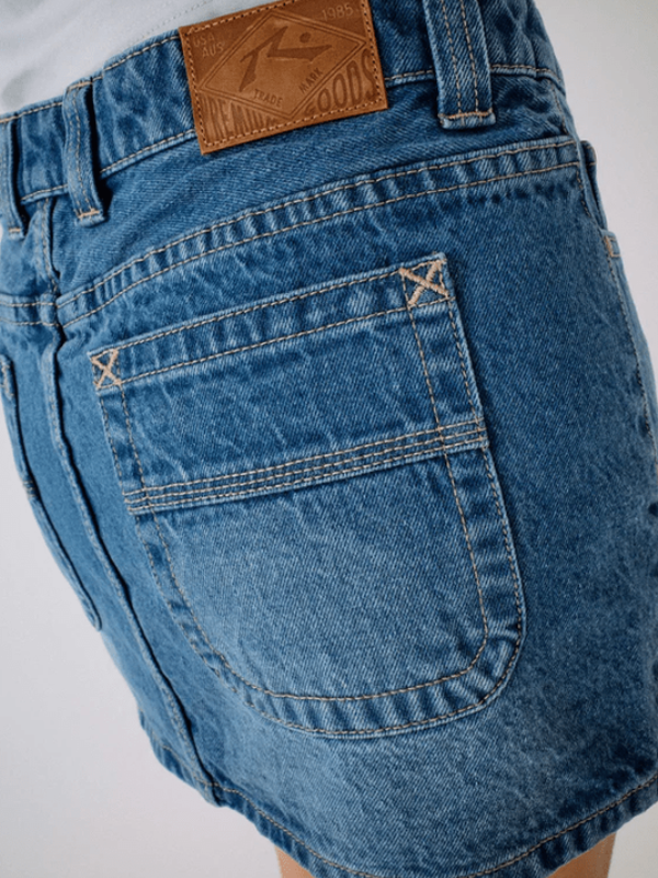 RUSTY MAVERICKS LOW RISE DENIM MINI SKIRT