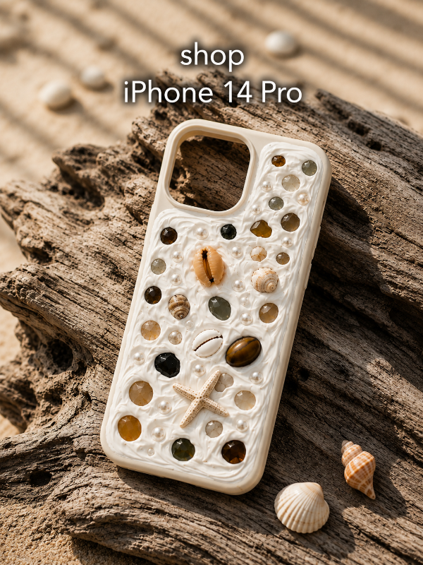 COASTAL HANDMADE SHELL IPHONE  CASE 14 PRO