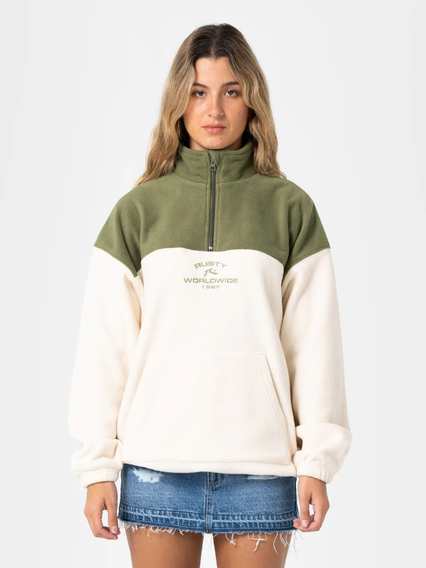 RUSTY CENTRAL DIVISION QUARTER ZIP POLAR FLEECE