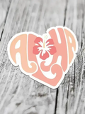 SUNSHINE & SALTWATER ALOHA HEART STICKER
