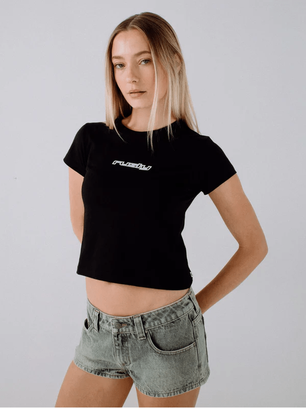 RUSTY DIRTY LEMMY MICRO MINI DENIM SHORT