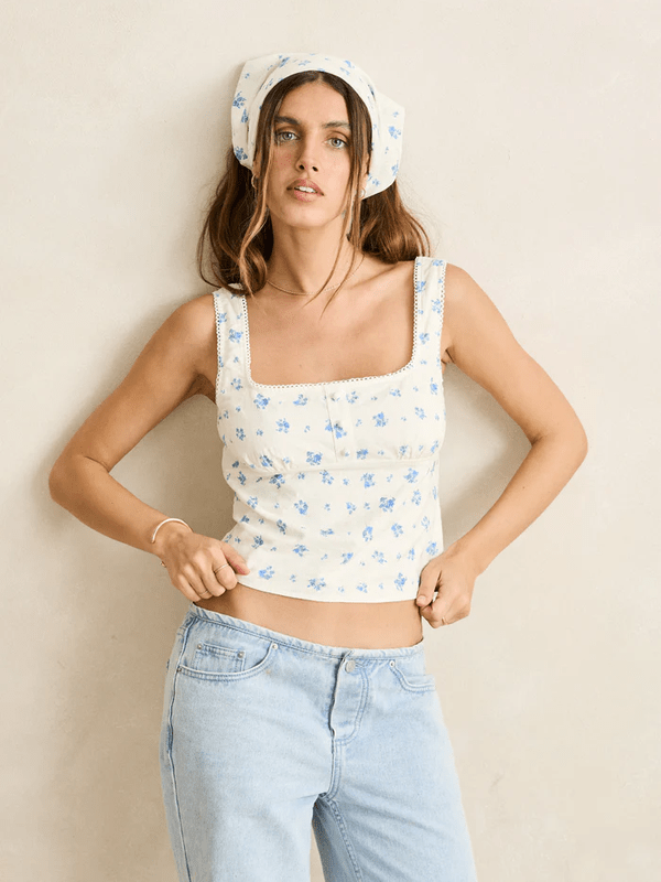 RHYTHM DAHLIA BUTTON DOWN TOP