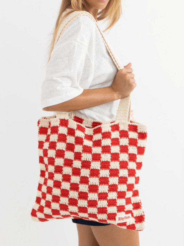 RHYTHM LOLA CHECK CROCHET TOTE BAG