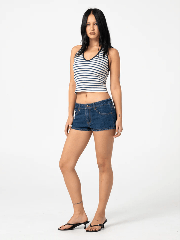 RUSTY DIRTY LEMMY MICRO MINI DENIM SHORT