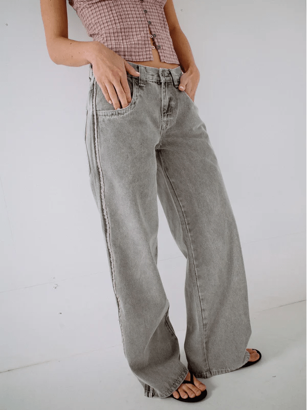 RUSTY FLIP MOMMY LOW RISE WIDE LEG DENIM JEAN