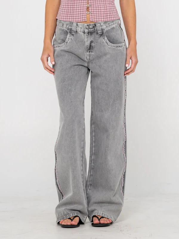 RUSTY FLIP MOMMY LOW RISE WIDE LEG DENIM JEAN