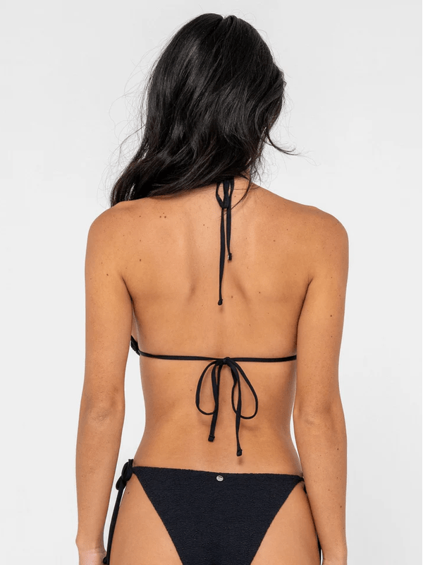 RUSTY SANDALWOOD SLICK TRIANGLE BIKINI TOP