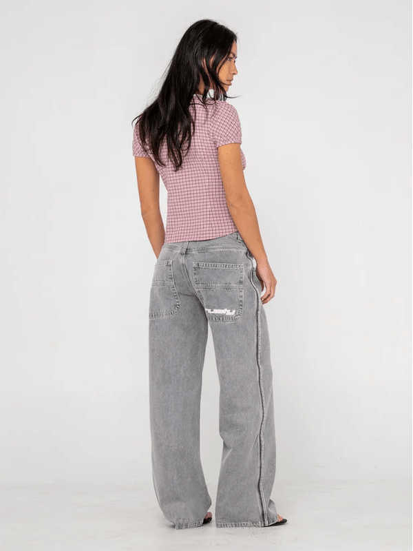 RUSTY FLIP MOMMY LOW RISE WIDE LEG DENIM JEAN