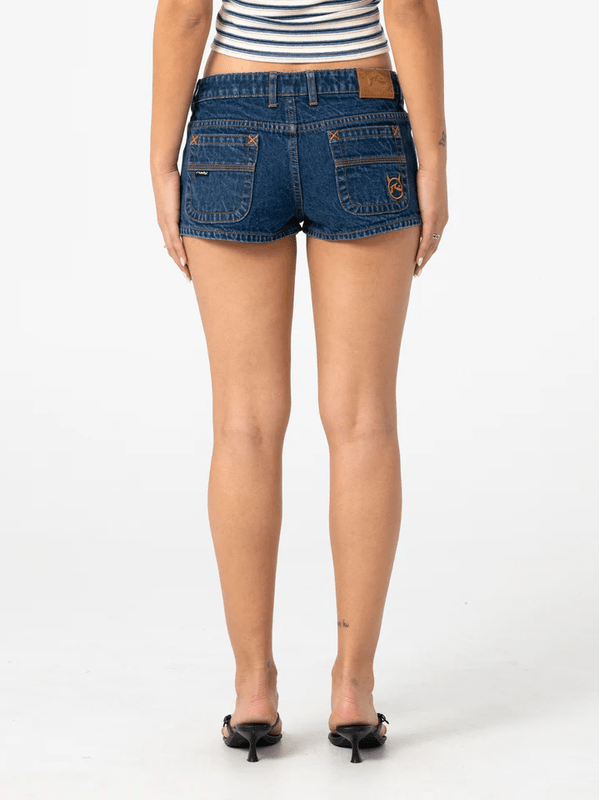 RUSTY DIRTY LEMMY MICRO MINI DENIM SHORT