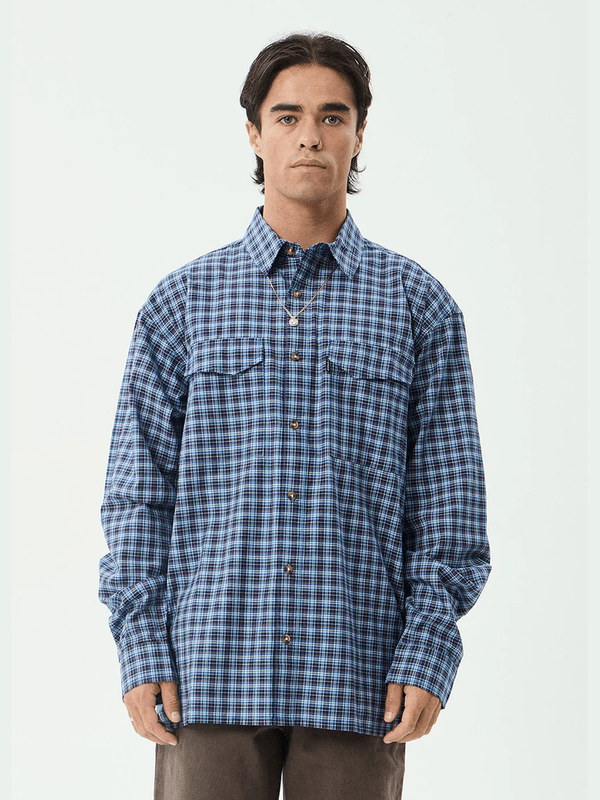 AFENDS MOUNTAINS OVERSIZED LONG SLEEVE SHIRT