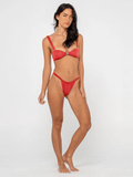 RUSTY SHIMMY STRING SIDE BRAZILIAN BIKINI BOTTOM