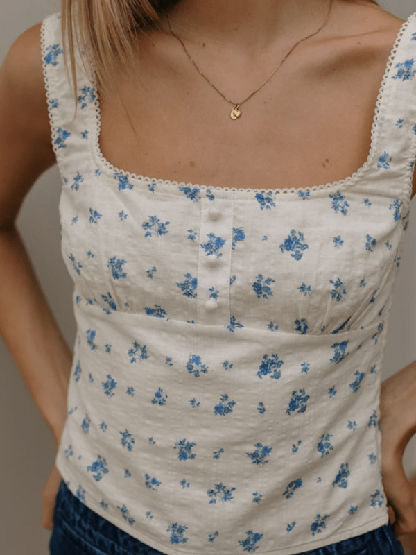 RHYTHM DAHLIA BUTTON DOWN TOP