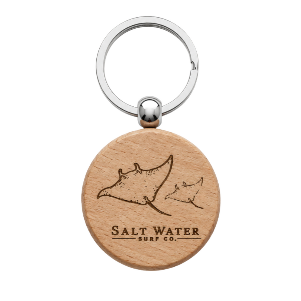 Manta Ray Handmade Engraved Wooden Keychain