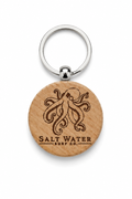Octopus Handmade Engraved Wooden Keychain