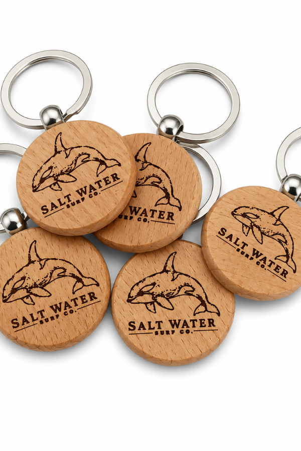 Orca Handmade Engraved Wooden Keychain
