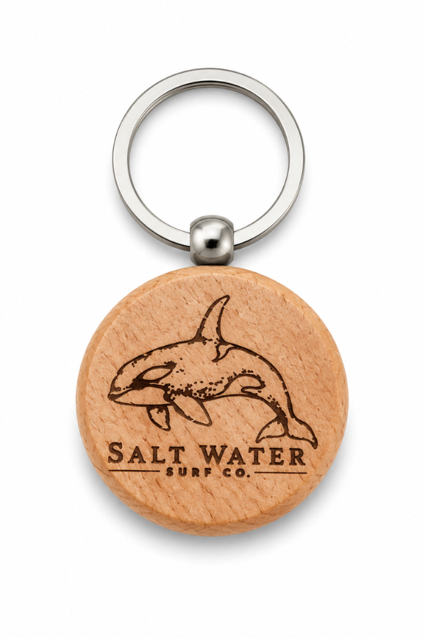 Orca Handmade Engraved Wooden Keychain