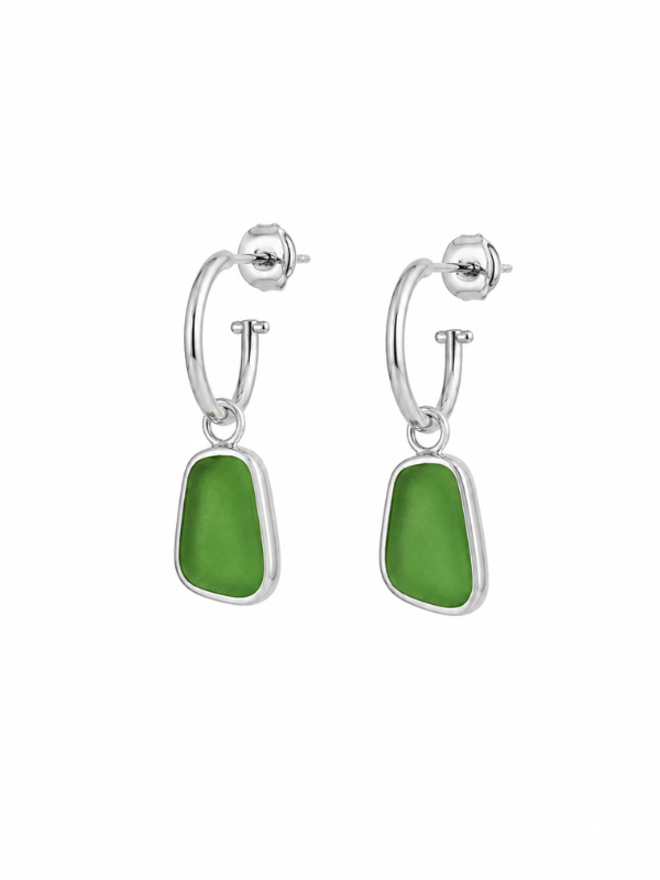 Pale Sea sea glass earrings featuring a coastal-inspired handmade design.