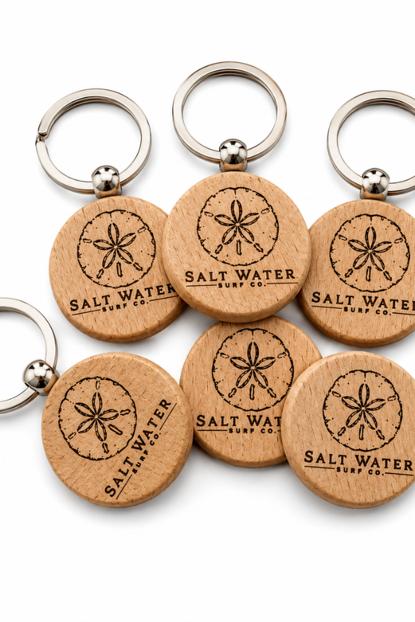Sand Dollar Handmade Engraved Wooden Keychain