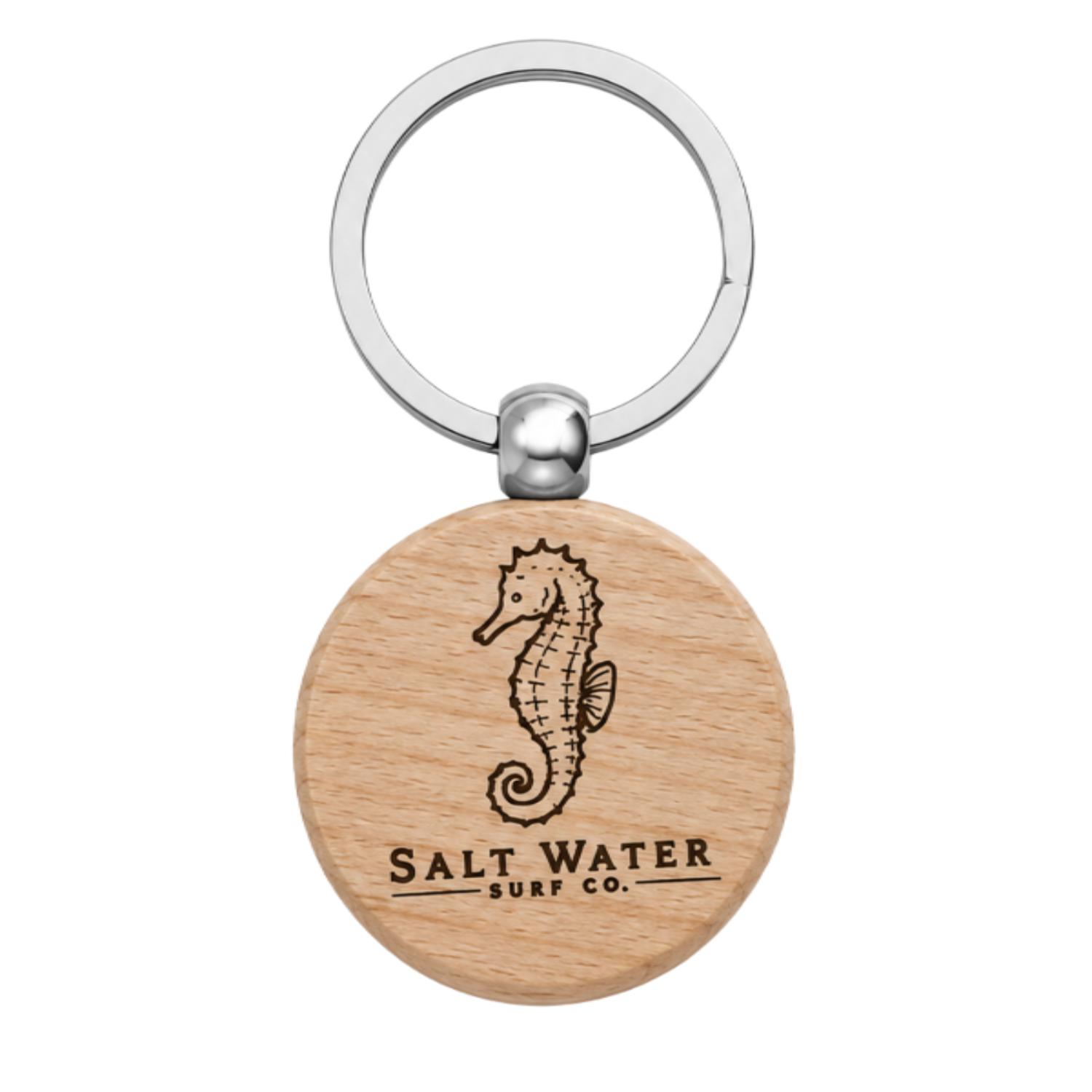 Seahorse Handmade Engraved Wooden Keychain