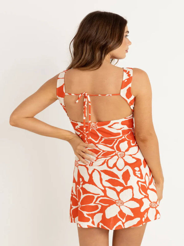 RHYTHM POPPY TIE BACK MINI DRESS