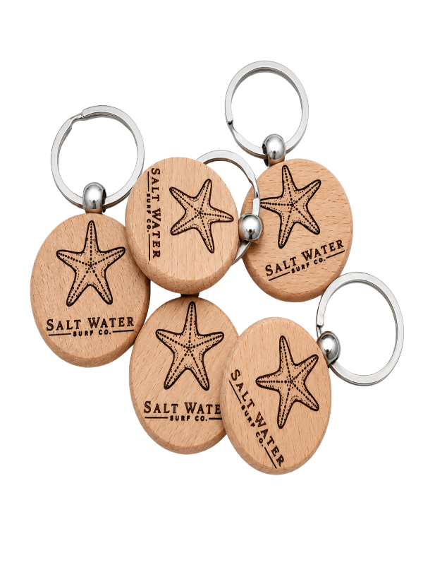 Starfish Handmade Engraved Wooden Keychain