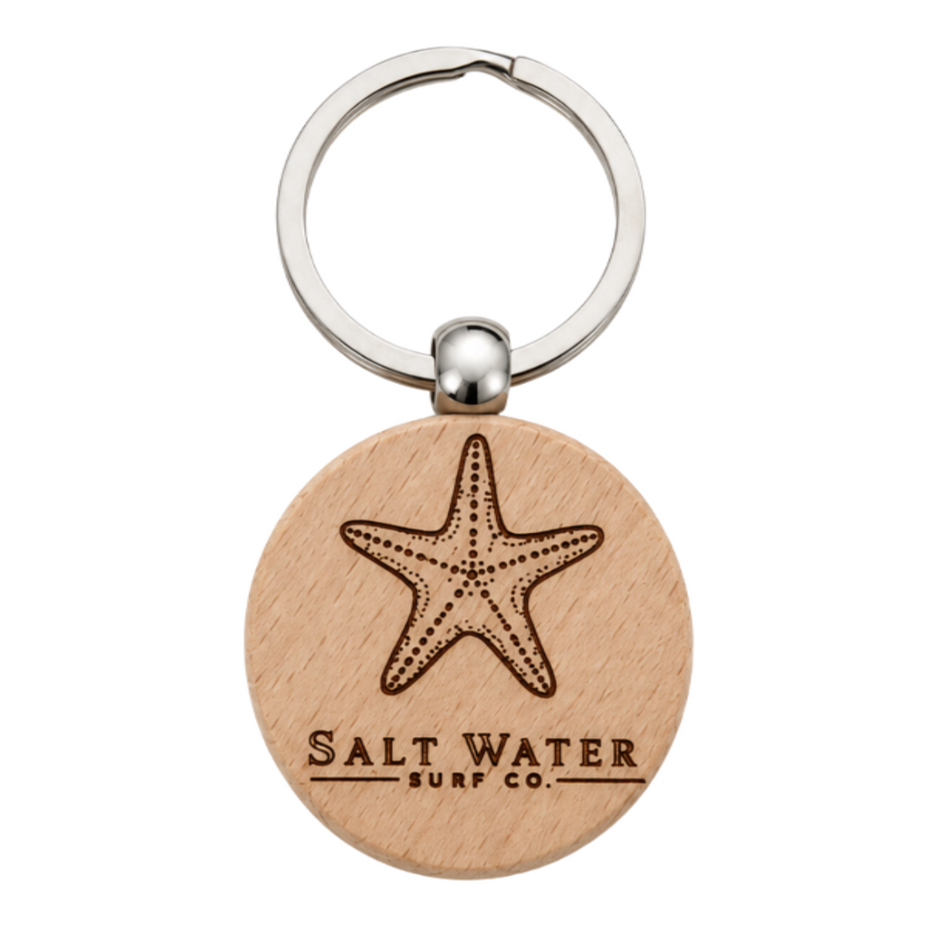 Starfish Handmade Engraved Wooden Keychain