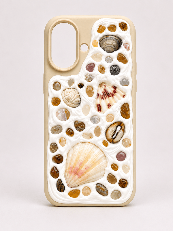COASTAL HANDMADE SHELL IPHONE 16 PHONE CASE