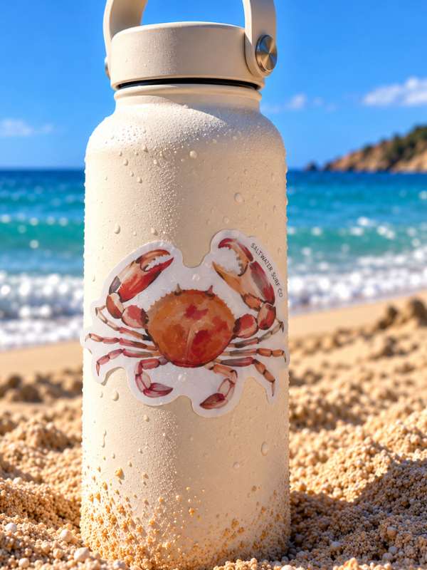 Salt Water Surf Co Vinyl Sticker Crab