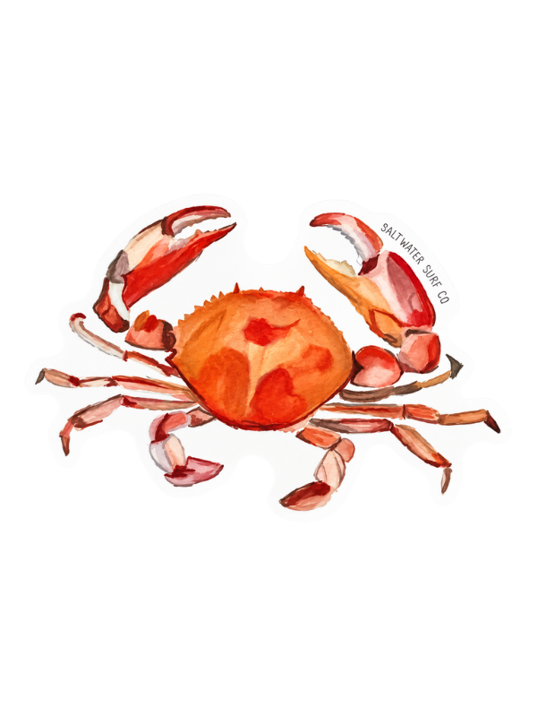 Salt Water Surf Co Vinyl Sticker Crab