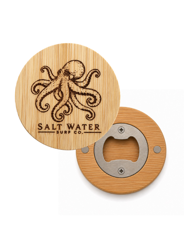 Octopus Engraved Magnetic Wooden Bottle Opener